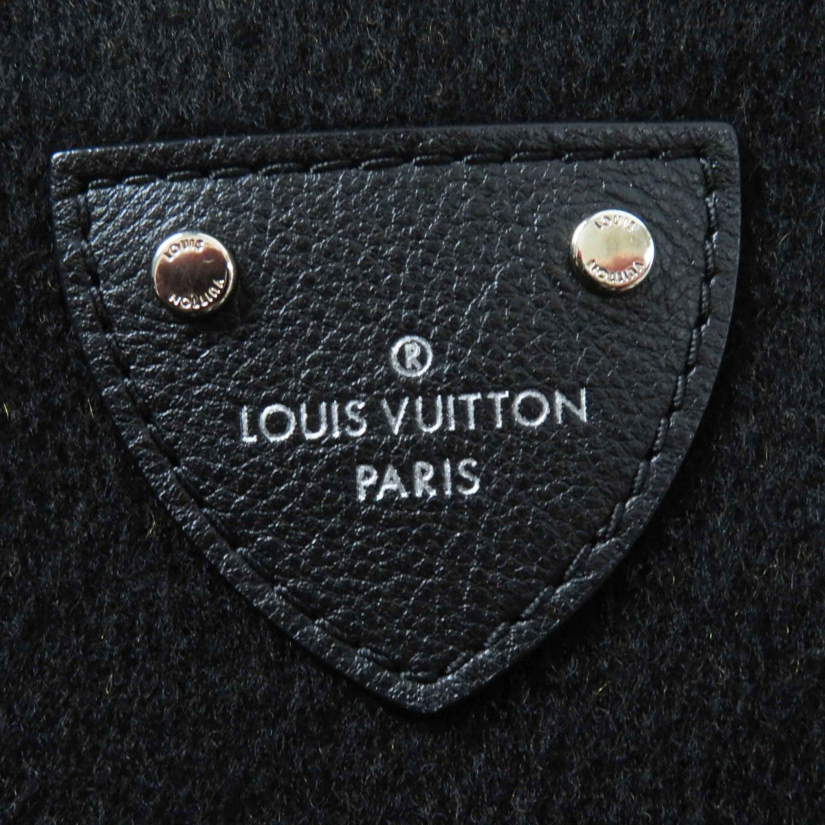 Louis Vuitton Wool Silk Giant Monogram Hooded Wrap Coat Black Brown 38 — view 7