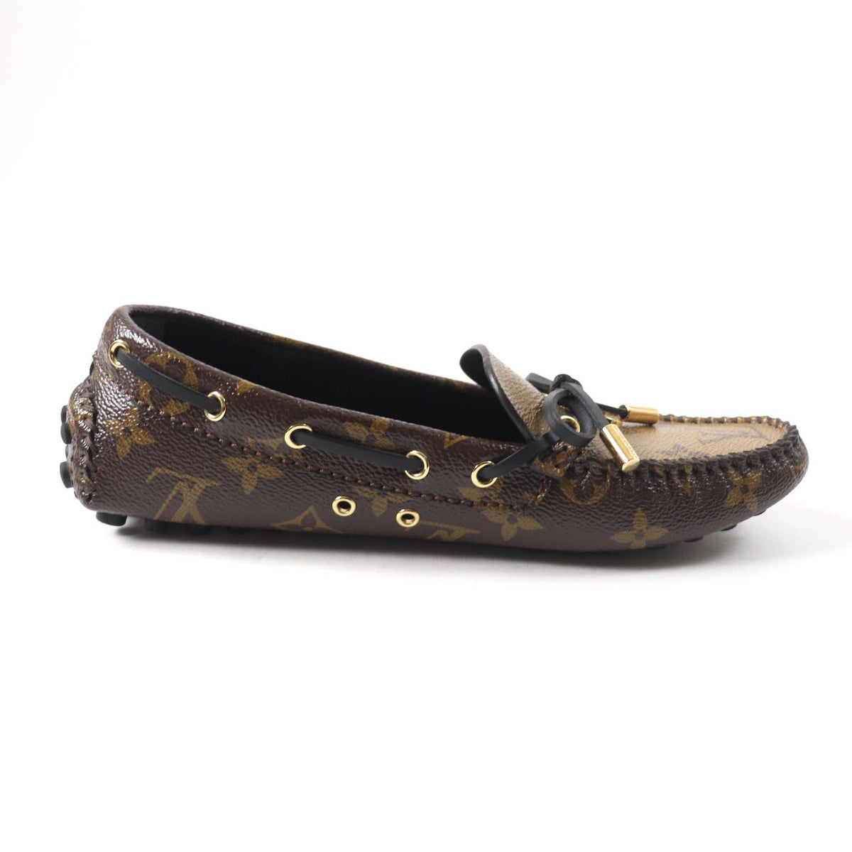 Louis Vuitton Gloria Line Monogram Reverse LV Leather Driving Shoes Slip-on — view 6