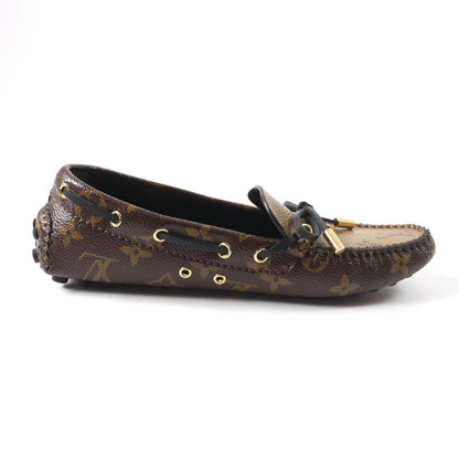 Louis Vuitton Gloria Line Monogram Reverse LV Leather Driving Shoes Slip-on — view 6