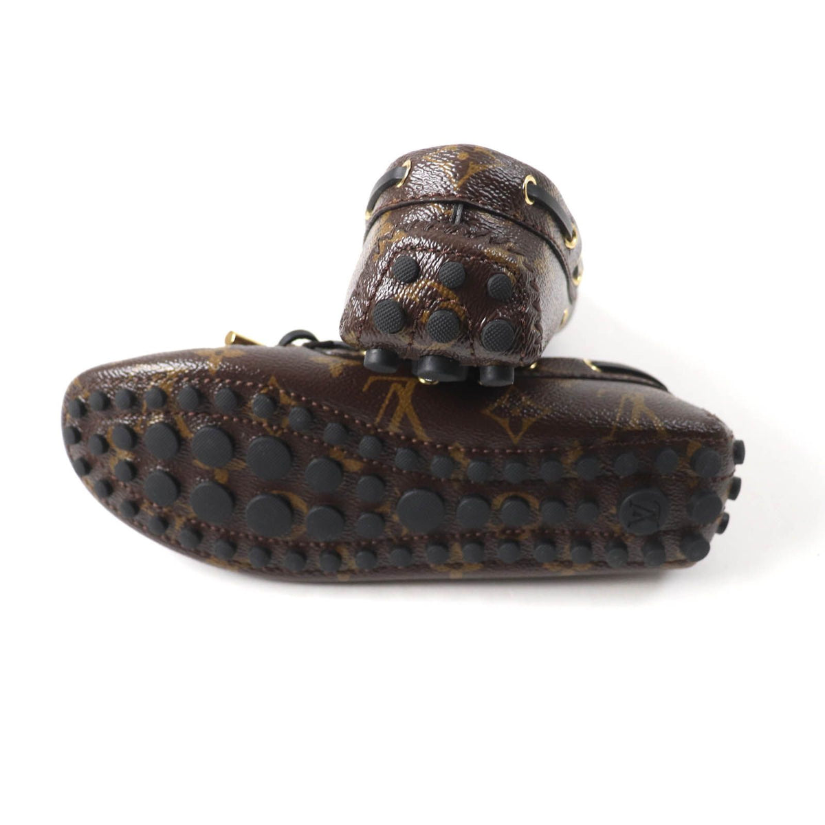 Louis Vuitton Gloria Line Monogram Reverse LV Leather Driving Shoes Slip-on — view 7