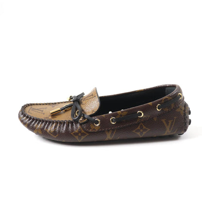 Louis Vuitton Gloria Line Monogram Reverse LV Leather Driving Shoes Slip-on — view 5