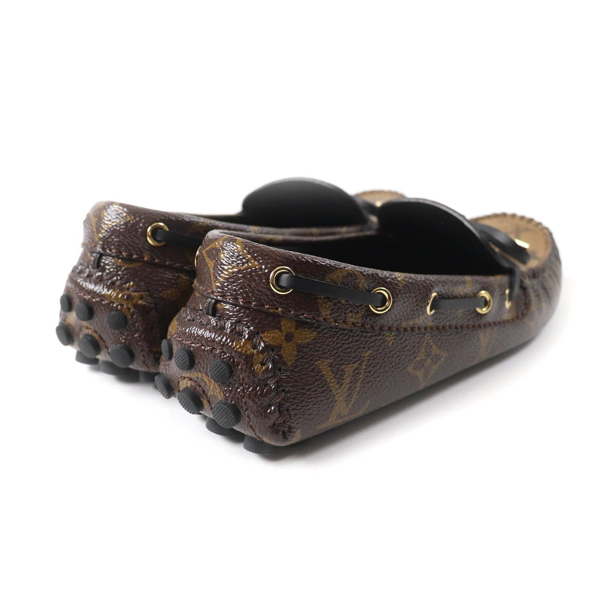 Louis Vuitton Gloria Line Monogram Reverse LV Leather Driving Shoes Slip-on — view 3