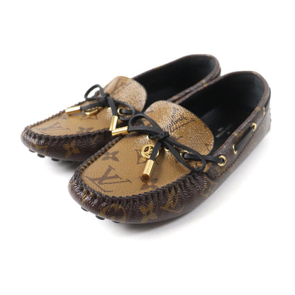 Louis Vuitton Gloria Line Monogram Reverse LV Leather Driving Shoes Slip-on