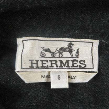 Hermes Wool Cashmere H Logo Pullover Hoodie Knit Dark Gray — view 5