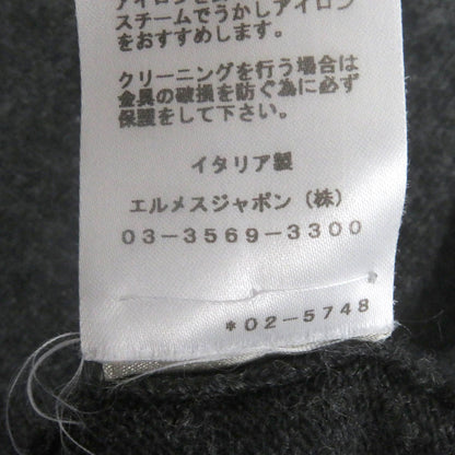 Hermes Wool Cashmere H Logo Pullover Hoodie Knit Dark Gray — view 7