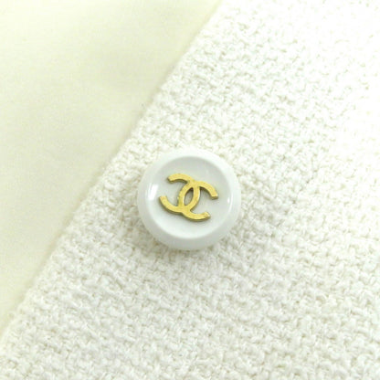 Chanel Vintage 95P Cotton 100% Masterpiece CC Logo Button Cropped Tweed Jacket — view 7