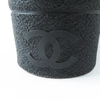 Chanel CC Logo Leather Shearling Boots Short Black White — view 8