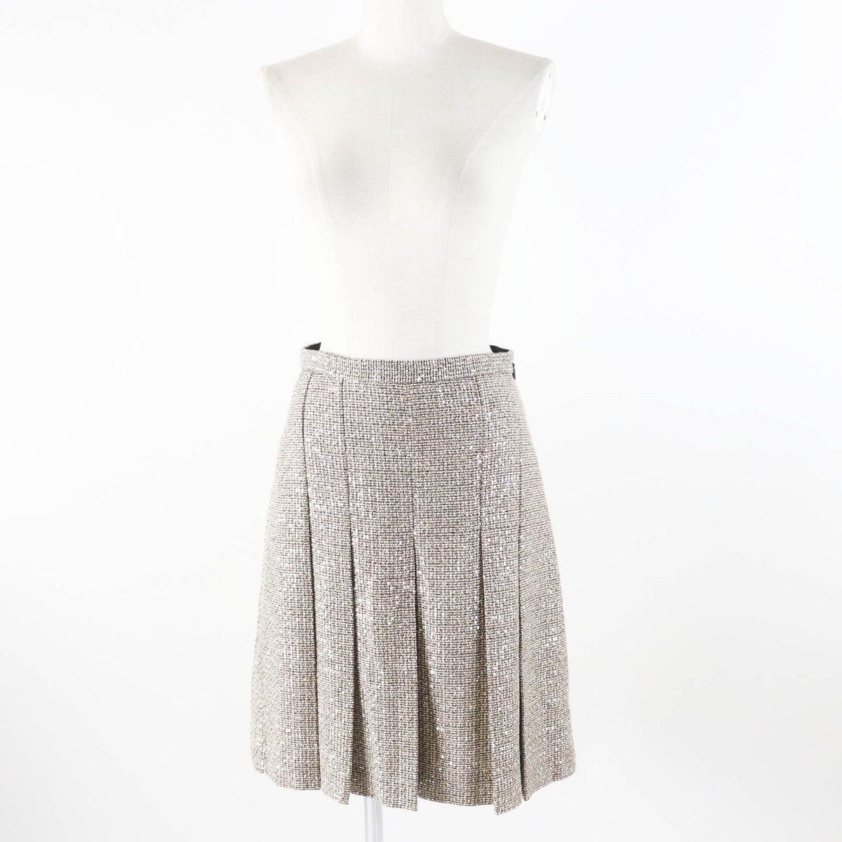 Gucci Full Sequin Pleated Skirt Gold 40 — view 2