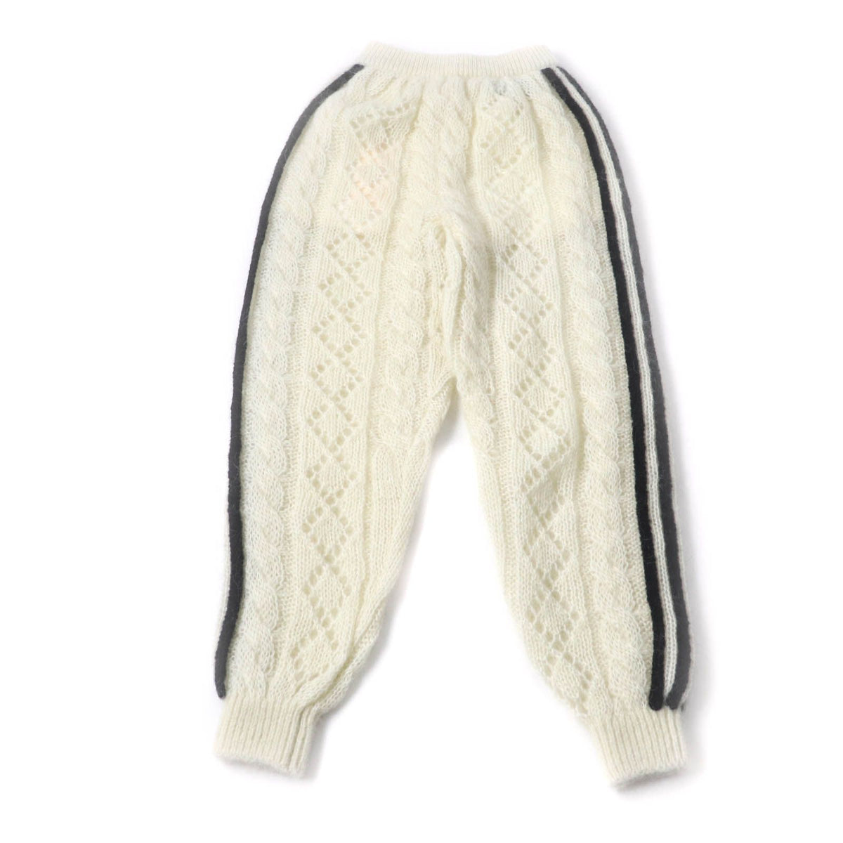 Gucci x Adidas Trefoil Three Stripes Mohair Knit Pants Ivory Black XS — view 3