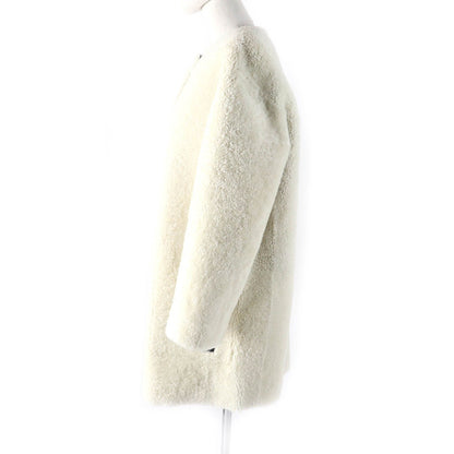 Louis Vuitton Sheep Leather Reversible Belt Design Collarless Shearling Coat — view 2