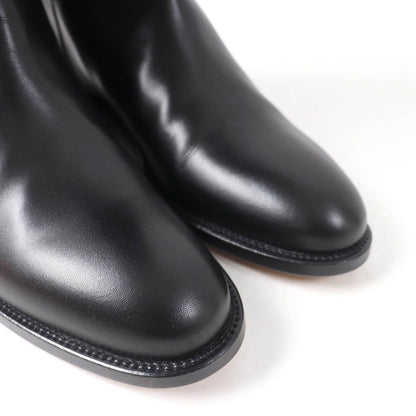 Hermes Silver Kelly Buckle Leather Jumping Long Boots Black — view 8