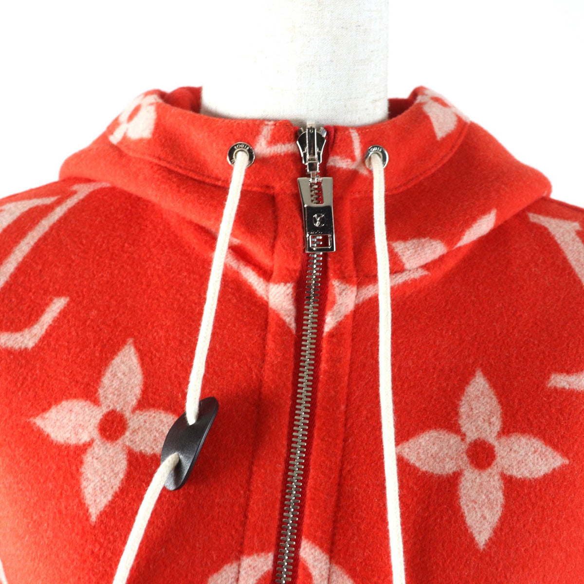 Louis Vuitton Silk Blend Reversible Giant Monogram Leather Hooded Coat 38 — view 4