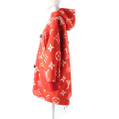 Louis Vuitton Silk Blend Reversible Giant Monogram Leather Hooded Coat 38 — view 2