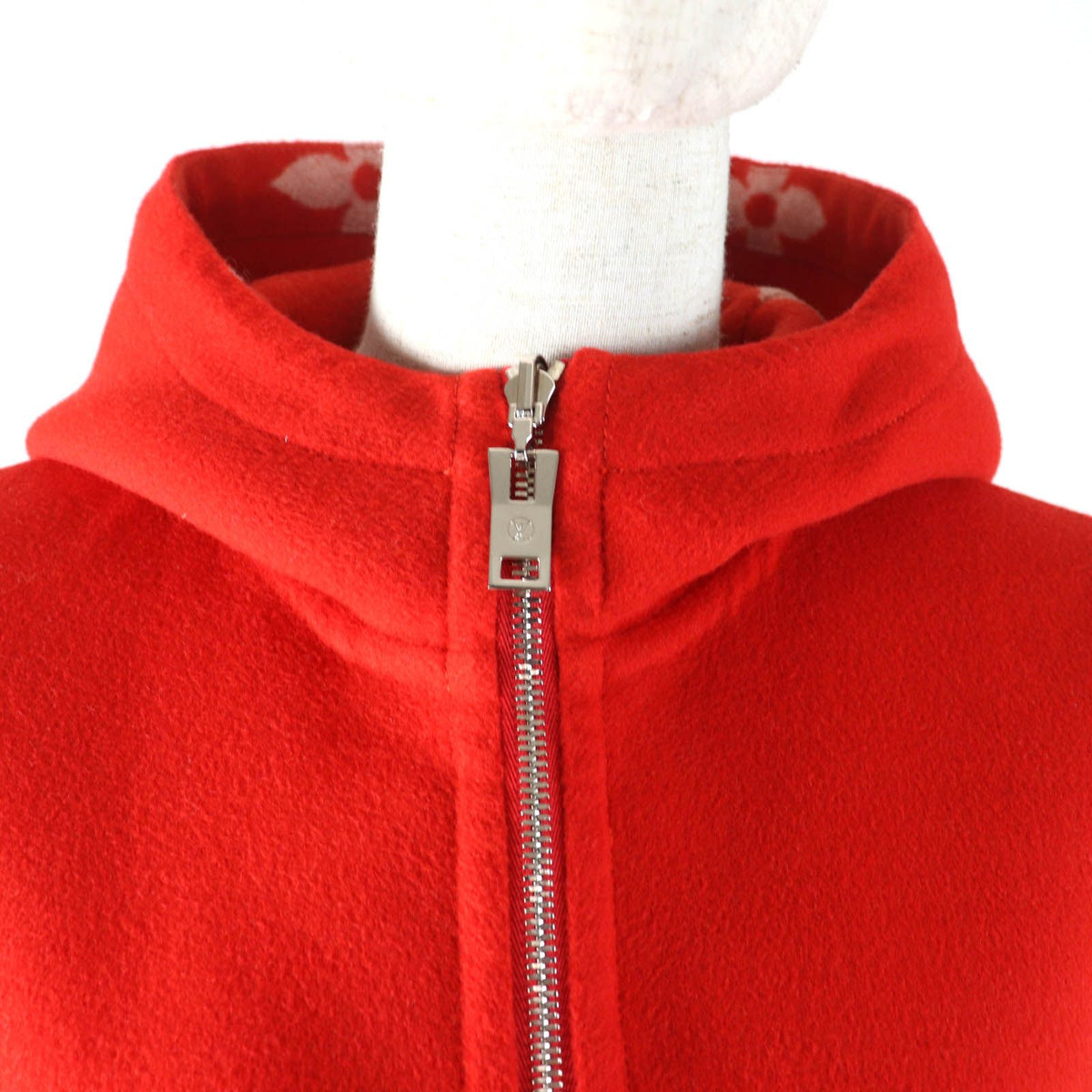 Louis Vuitton Silk Blend Reversible Giant Monogram Leather Hooded Coat 38 — view 8