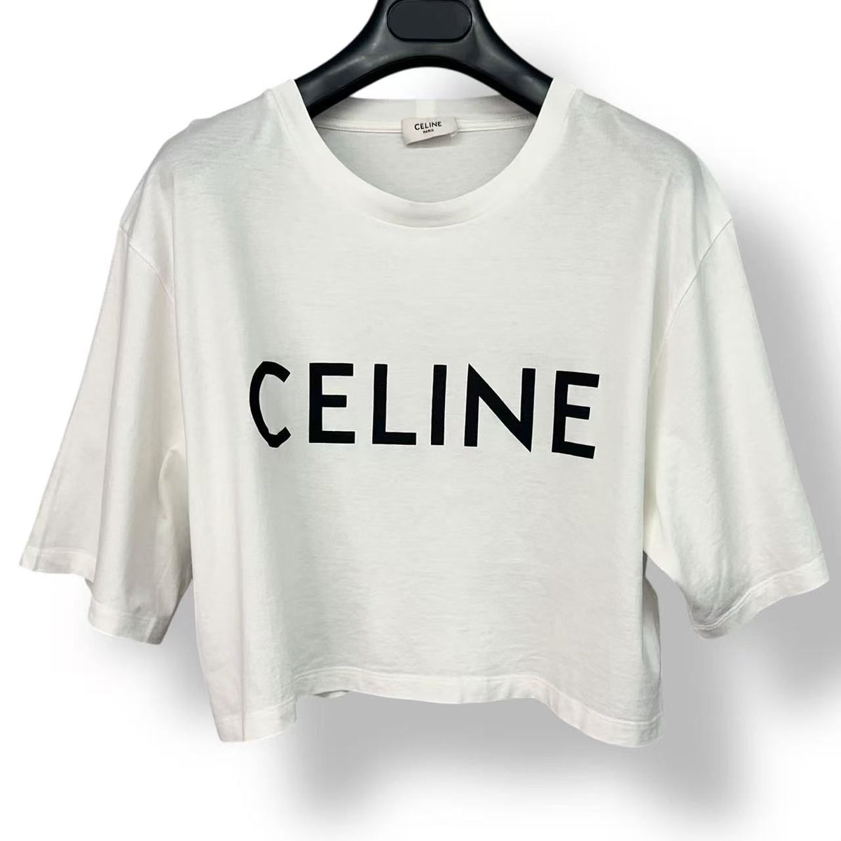 Celine Cropped T-Shirt Logo White — view 2