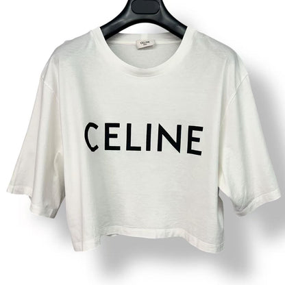 Celine Cropped T-Shirt Logo White — view 2