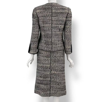 Chanel Suits Set Jacket Skirt Black White — view 3