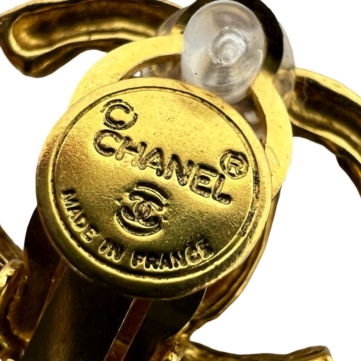 Chanel Vintage CC Logo Earrings Ear Cuff Gold — view 3