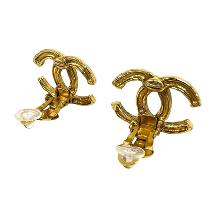 Chanel Vintage CC Logo Earrings Ear Cuff Gold — view 7