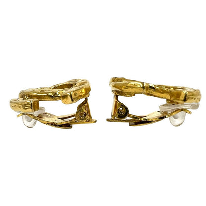 Chanel Vintage CC Logo Earrings Ear Cuff Gold — view 4