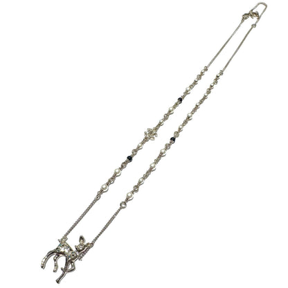 Chanel Necklace Bambi Faux Pearl Color Stone — view 3