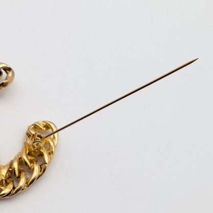 Chanel Brooch CC Logo Chain Gold First Era Vintage — view 7