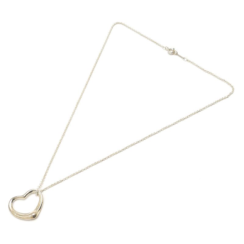 Tiffany & Co Open Heart Necklace 925 Sterling Silver Elsa Peretti — view 2