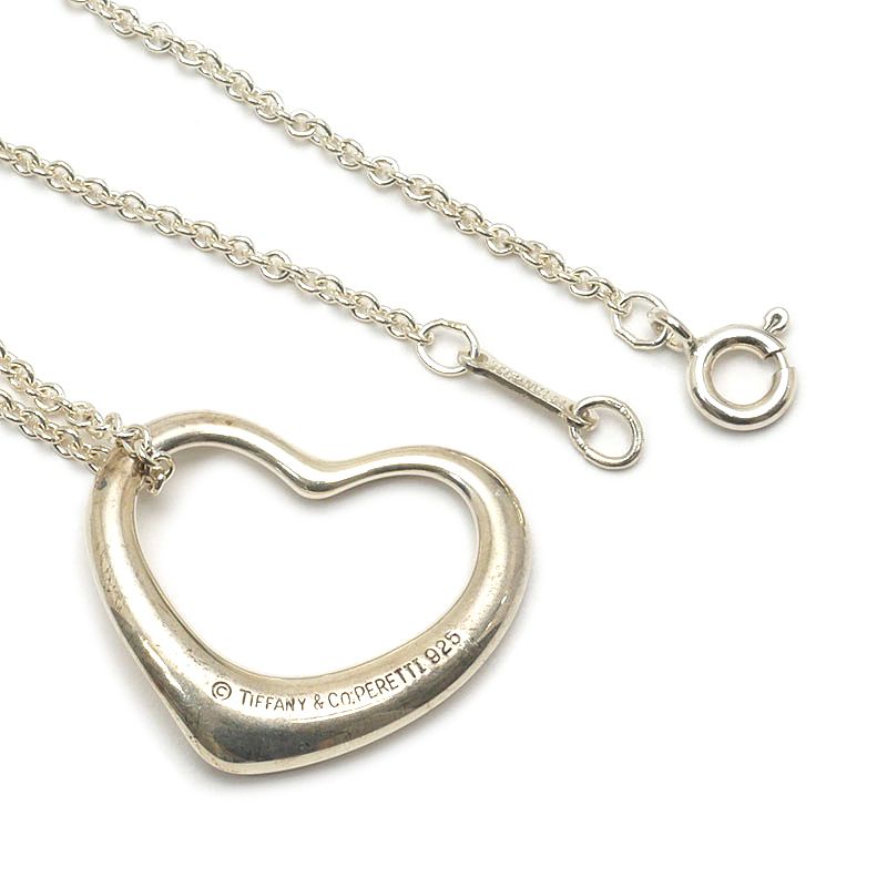 Tiffany & Co Open Heart Necklace 925 Sterling Silver Elsa Peretti — view 3