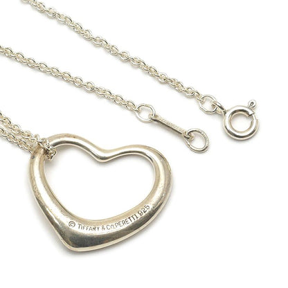 Tiffany & Co Open Heart Necklace 925 Sterling Silver Elsa Peretti — view 3