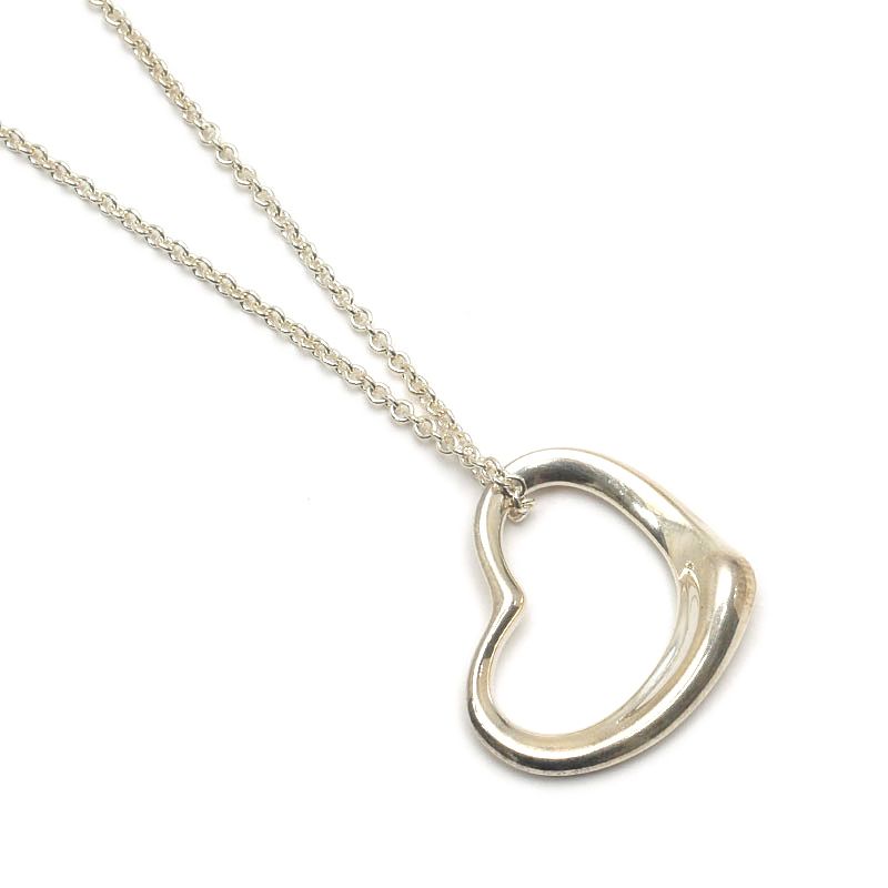 Tiffany & Co Open Heart Necklace 925 Sterling Silver Elsa Peretti