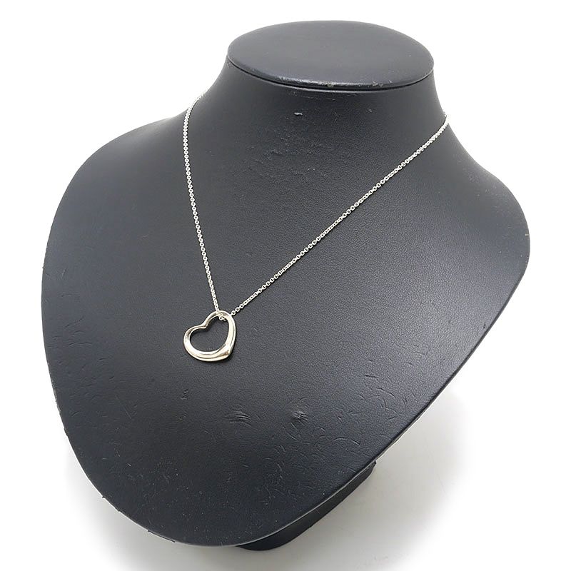 Tiffany & Co Open Heart Necklace 925 Sterling Silver Elsa Peretti — view 7
