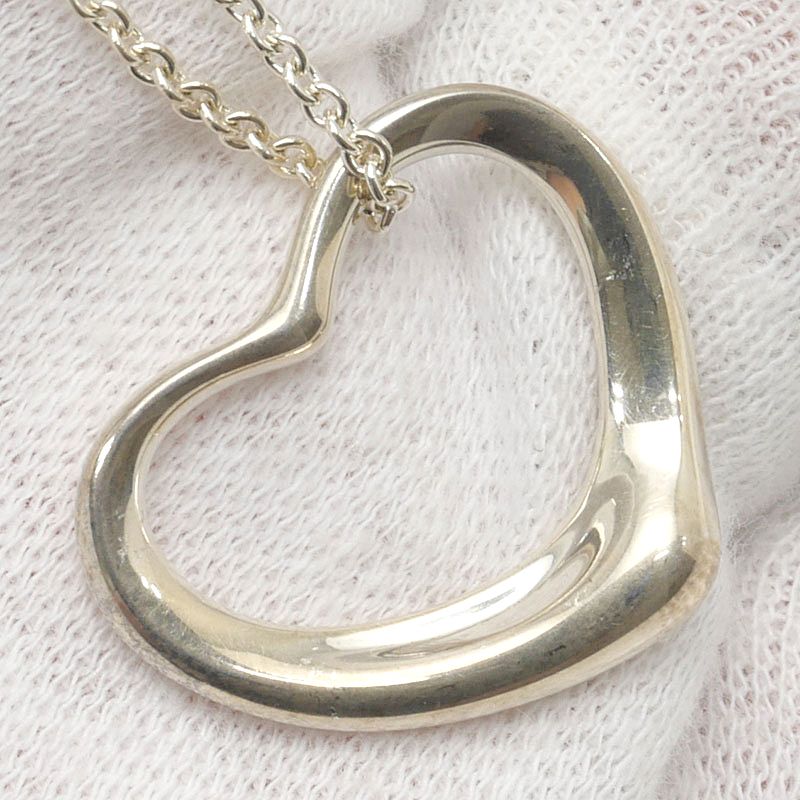 Tiffany & Co Open Heart Necklace 925 Sterling Silver Elsa Peretti — view 6