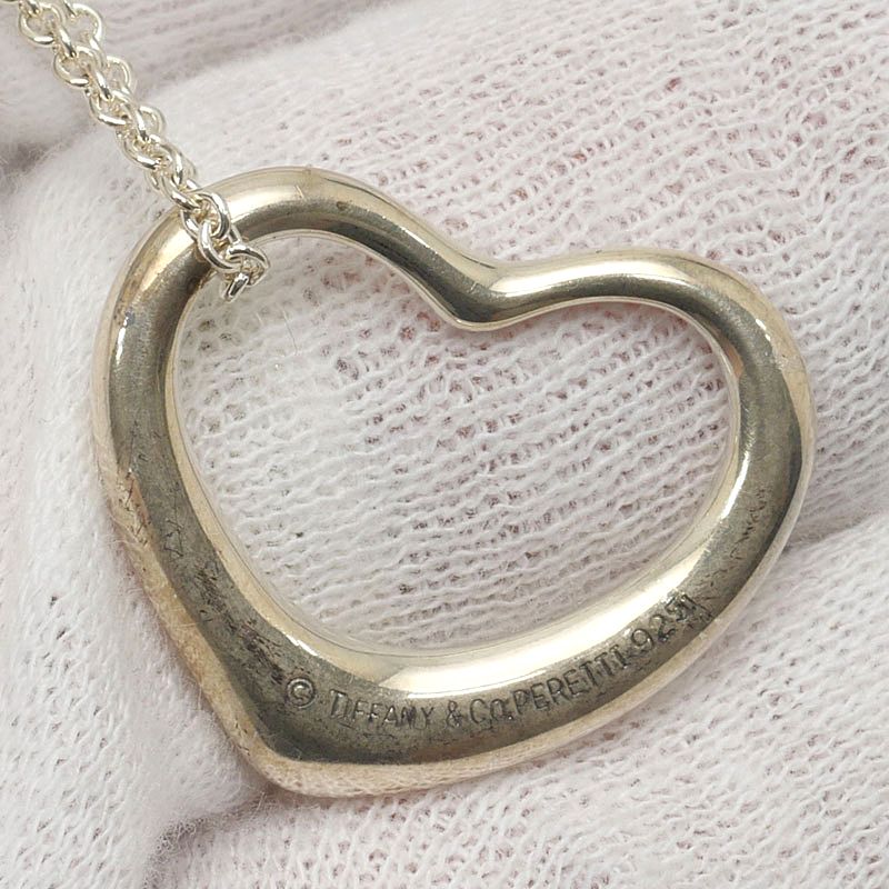 Tiffany & Co Open Heart Necklace 925 Sterling Silver Elsa Peretti — view 5