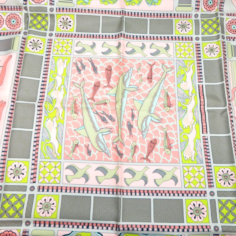 Hermes Scarf Carre 90 Les Secrets de Minos Gray — view 3