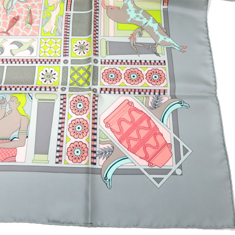 Hermes Scarf Carre 90 Les Secrets de Minos Gray — view 4