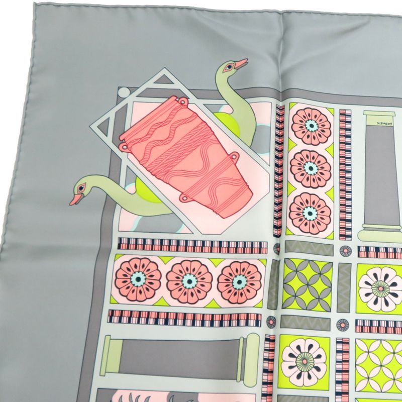 Hermes Scarf Carre 90 Les Secrets de Minos Gray — view 6