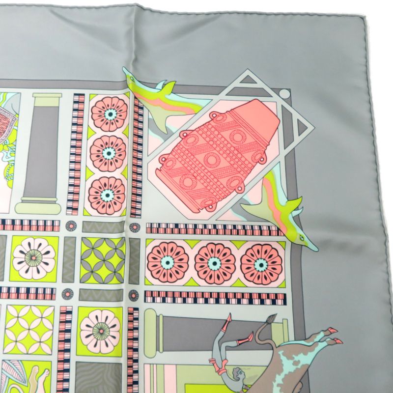 Hermes Scarf Carre 90 Les Secrets de Minos Gray — view 7