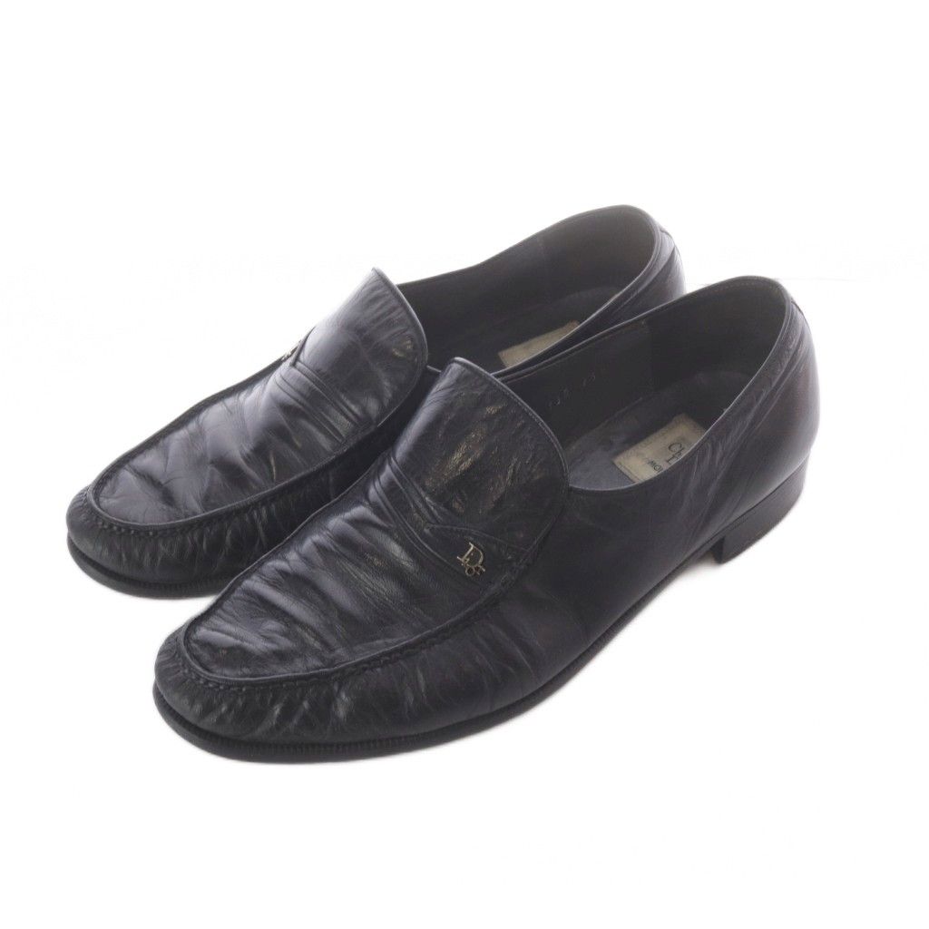 Dior Monsieur Loafers Shoes Logo Leather Black