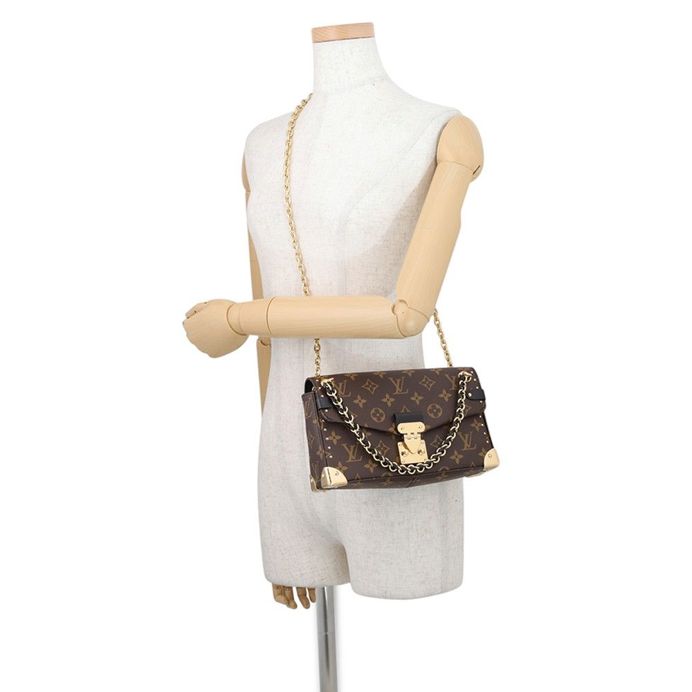 Louis Vuitton Chain Shoulder Bag Monogram Trunky 2-Way Black — view 5