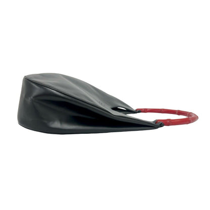Gucci Bamboo Logo Leather Bag Handbag Black Red — view 6