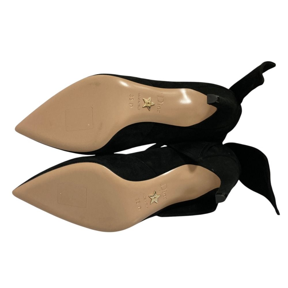 Dior Suede Backstrap Pointed Toe Pumps Black Spring Summer Fall Winter Heels — view 5