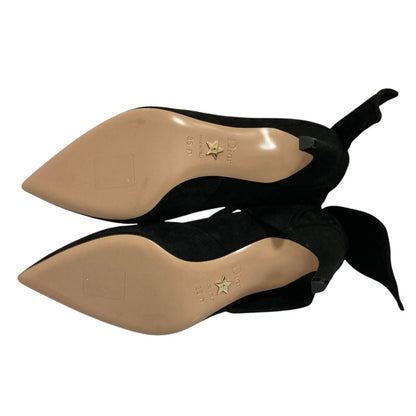 Dior Suede Backstrap Pointed Toe Pumps Black Spring Summer Fall Winter Heels — view 5