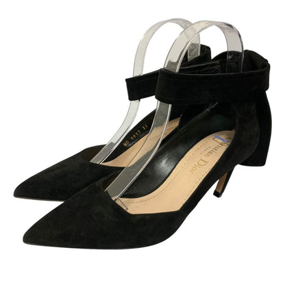 Dior Suede Backstrap Pointed Toe Pumps Black Spring Summer Fall Winter Heels