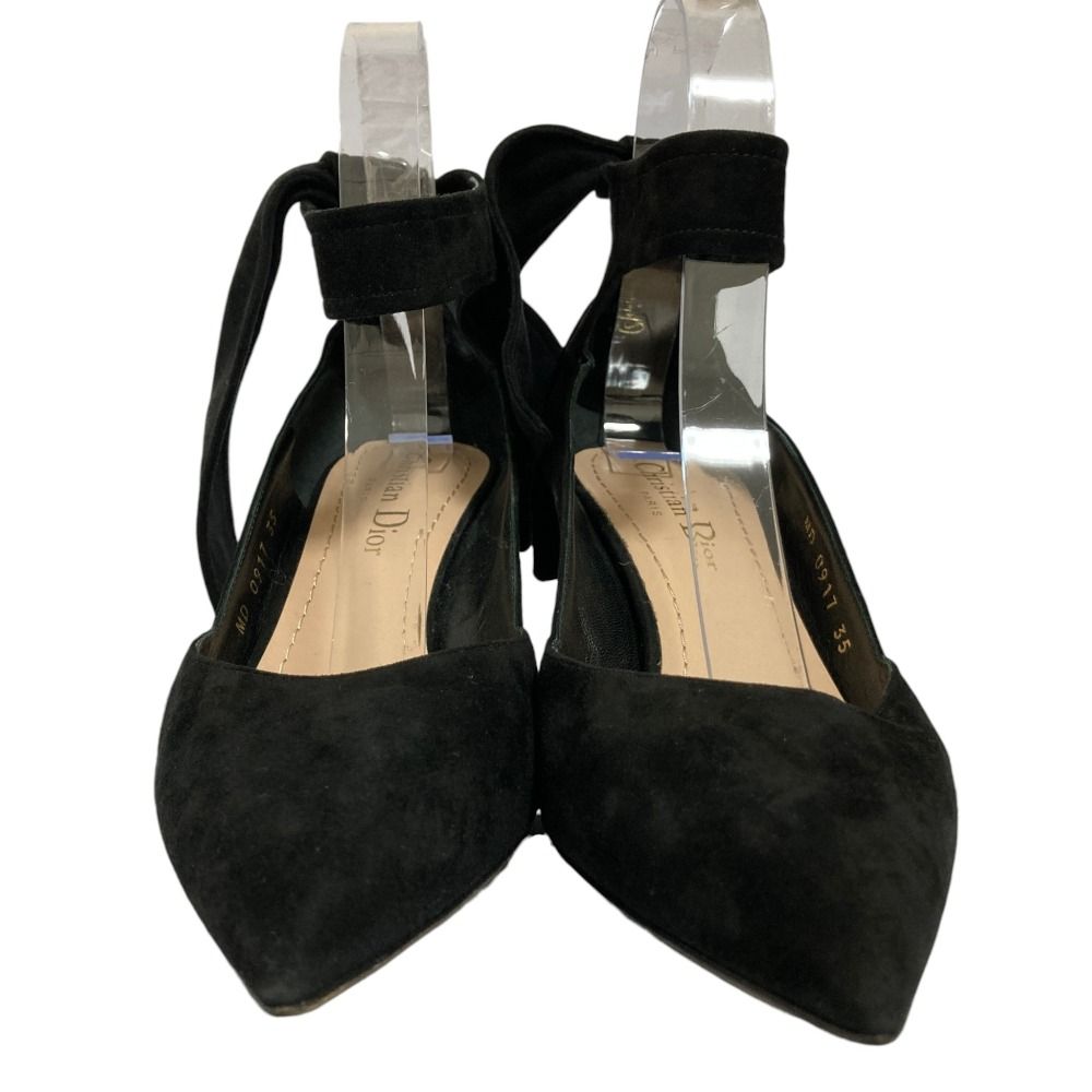 Dior Suede Backstrap Pointed Toe Pumps Black Spring Summer Fall Winter Heels — view 2