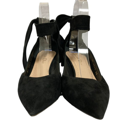 Dior Suede Backstrap Pointed Toe Pumps Black Spring Summer Fall Winter Heels — view 2
