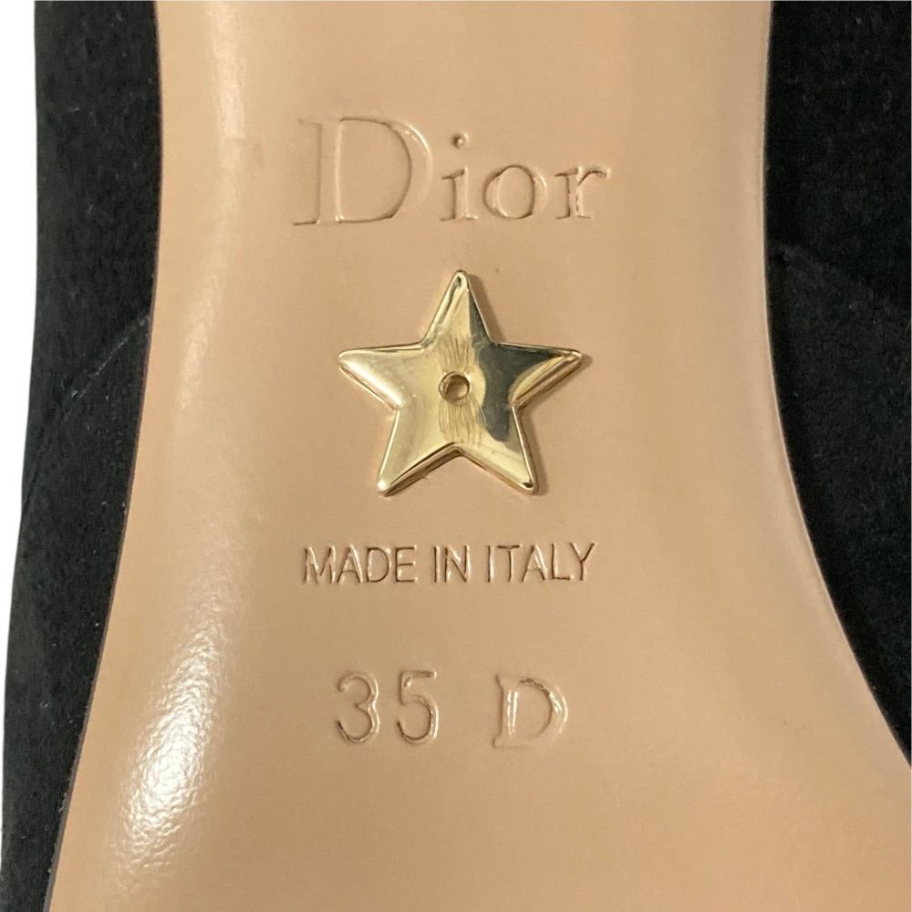 Dior Suede Backstrap Pointed Toe Pumps Black Spring Summer Fall Winter Heels — view 7