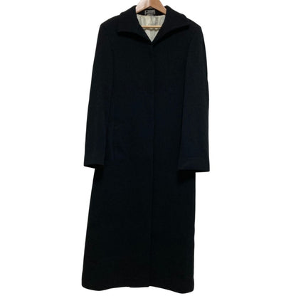 Versace Gianni Vintage Long Soutien Collar Coat Black Fall Winter 40