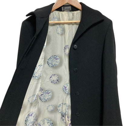 Versace Gianni Vintage Long Soutien Collar Coat Black Fall Winter 40 — view 6