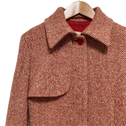 Versace Versus Vintage Tweed Belted Coat Red Fall Winter 38 — view 2