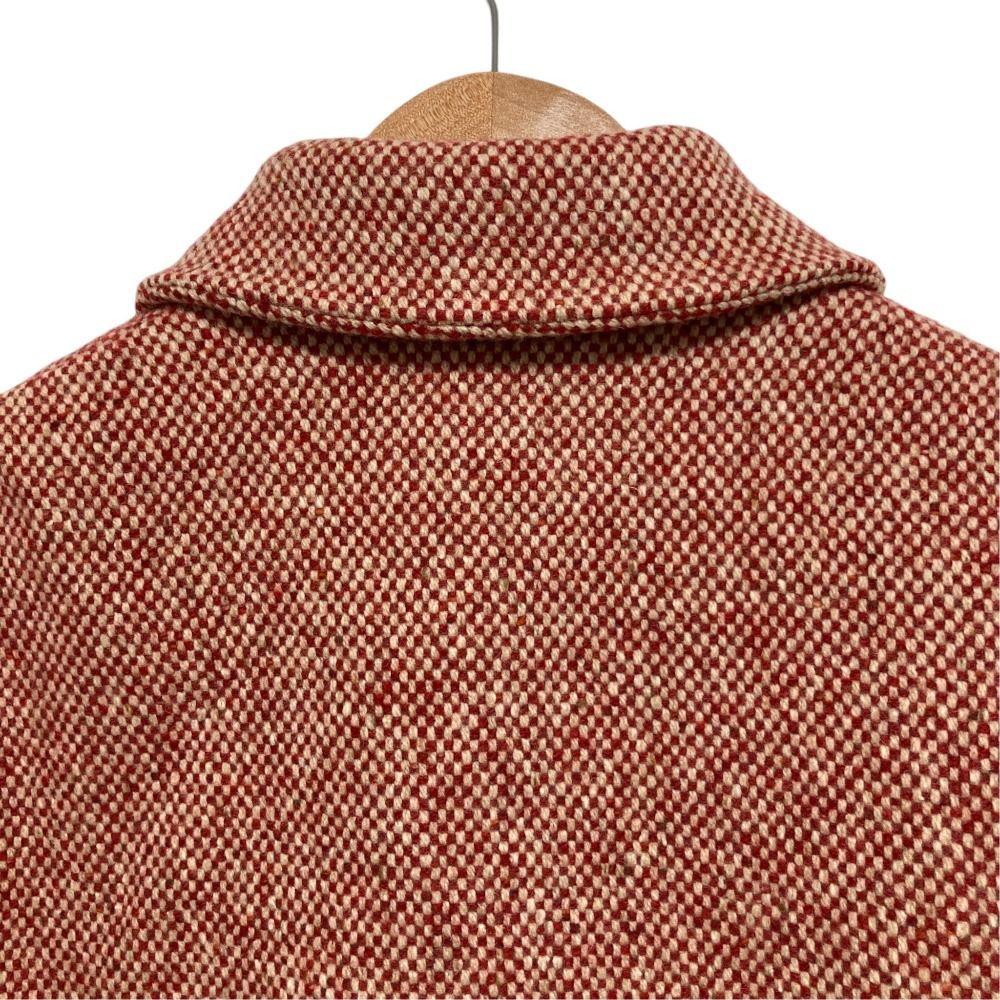 Versace Versus Vintage Tweed Belted Coat Red Fall Winter 38 — view 6